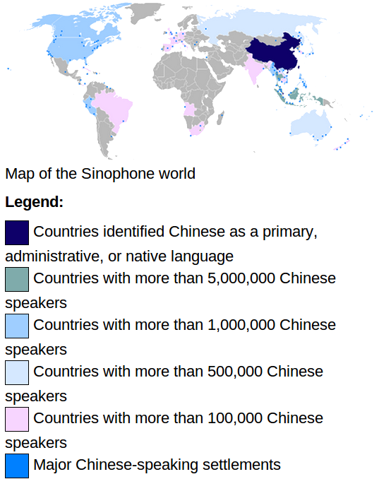 Territory where chinese is spoken